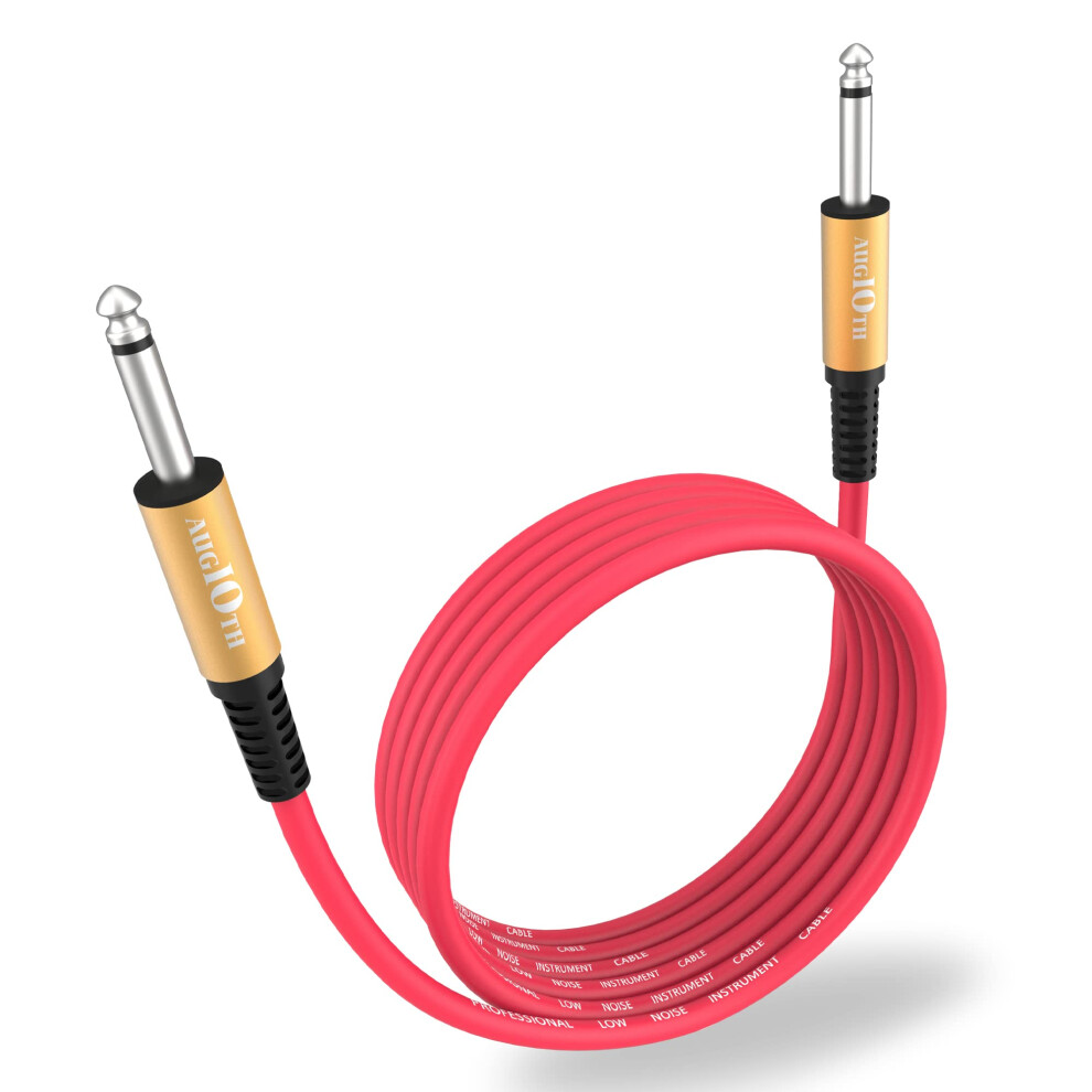 Augioth Guitar Cable 2Meter, Stage Electric Instrument Bass Cable Amp