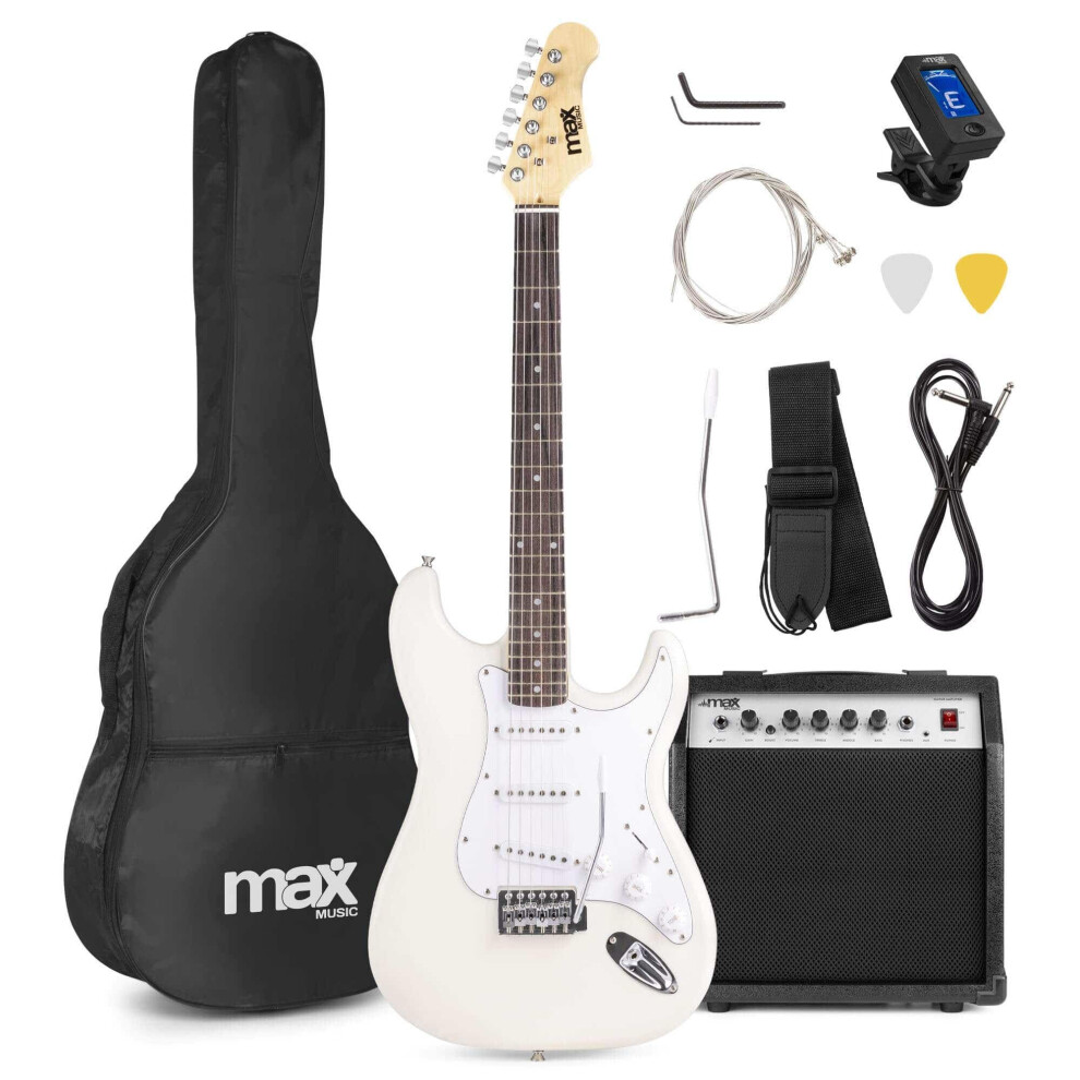 Max Beginner Electric Guitar & 40W Amp Package - Gigkit White Complete