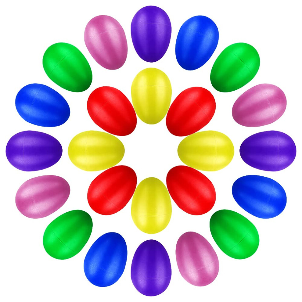 Yuehuabao 24 Pieces Musical Eggs Shakers, Plastic Egg Shakers Colorful Maracas W