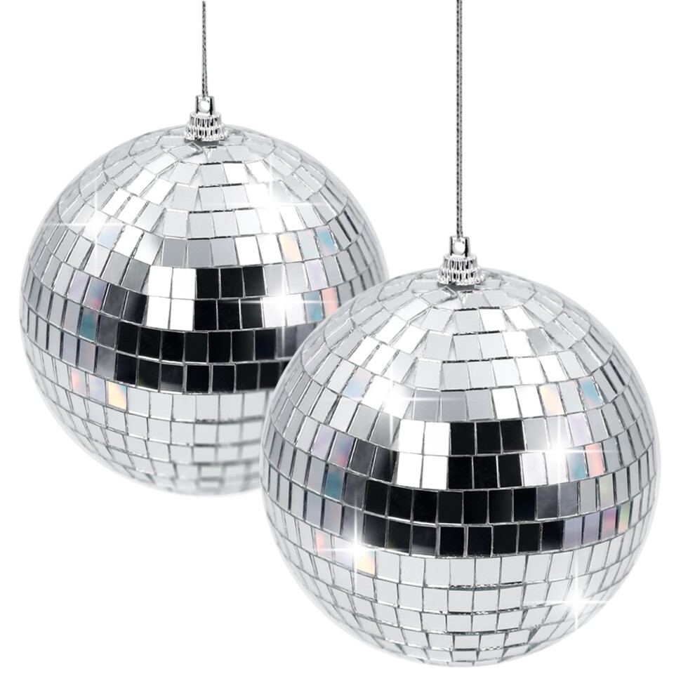 Oversevenls Disco Ball 10 Cm Pack Of 2 – Mirror Ball Hanging Ornaments For Christm