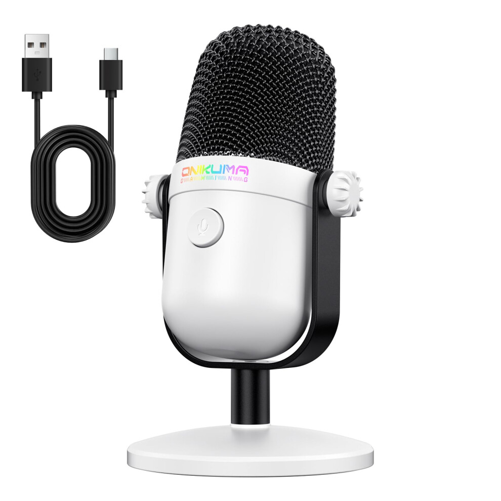 Onikuma Gaming Gaming Microphone With Noise Cancellation & Mute Button, Usb Condenser
