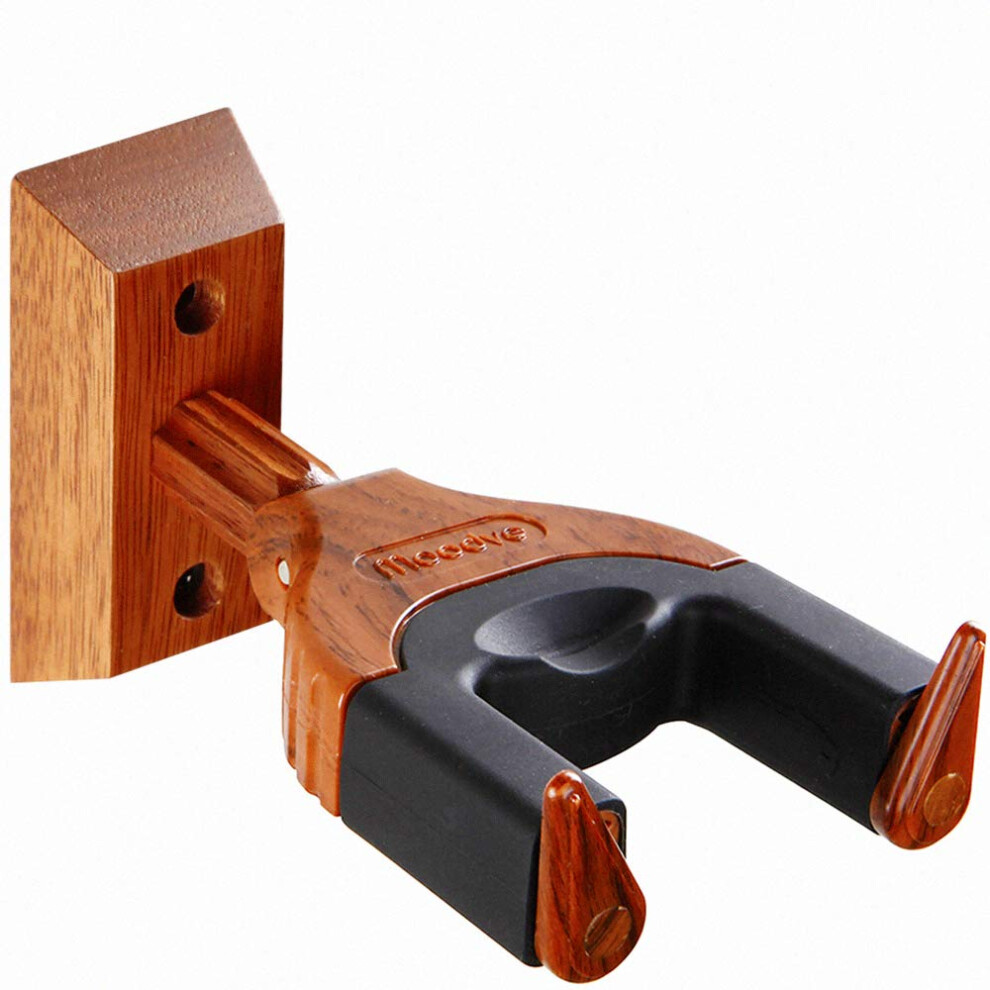 Moodve Ukulele Wall Mount, Auto Lock Ukulele Wall Hanger, Hard Wood Base Ukul