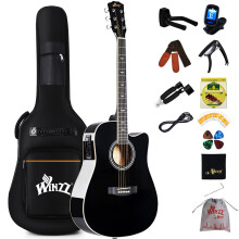 Winzz 4/4 Electro-Acoustic Guitar, Western Guitar Set for Adults and Beginners, Acoustic Guitar 41 Inch with 4-Band Equaliser (Dreadnought, Glossy, B