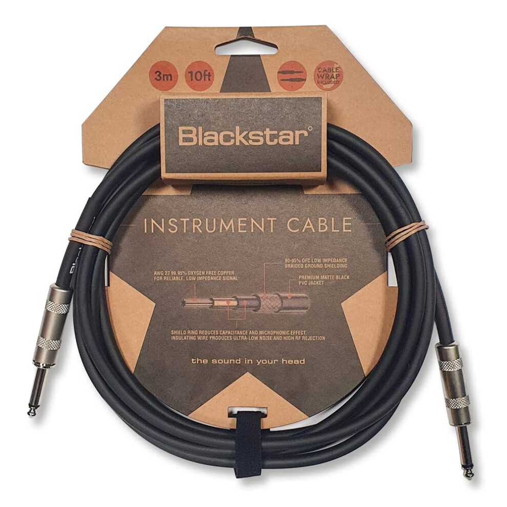 Blackstar 3M (10Ft) Instrument Cable Straight ¼” Jack To Straight ¼” J