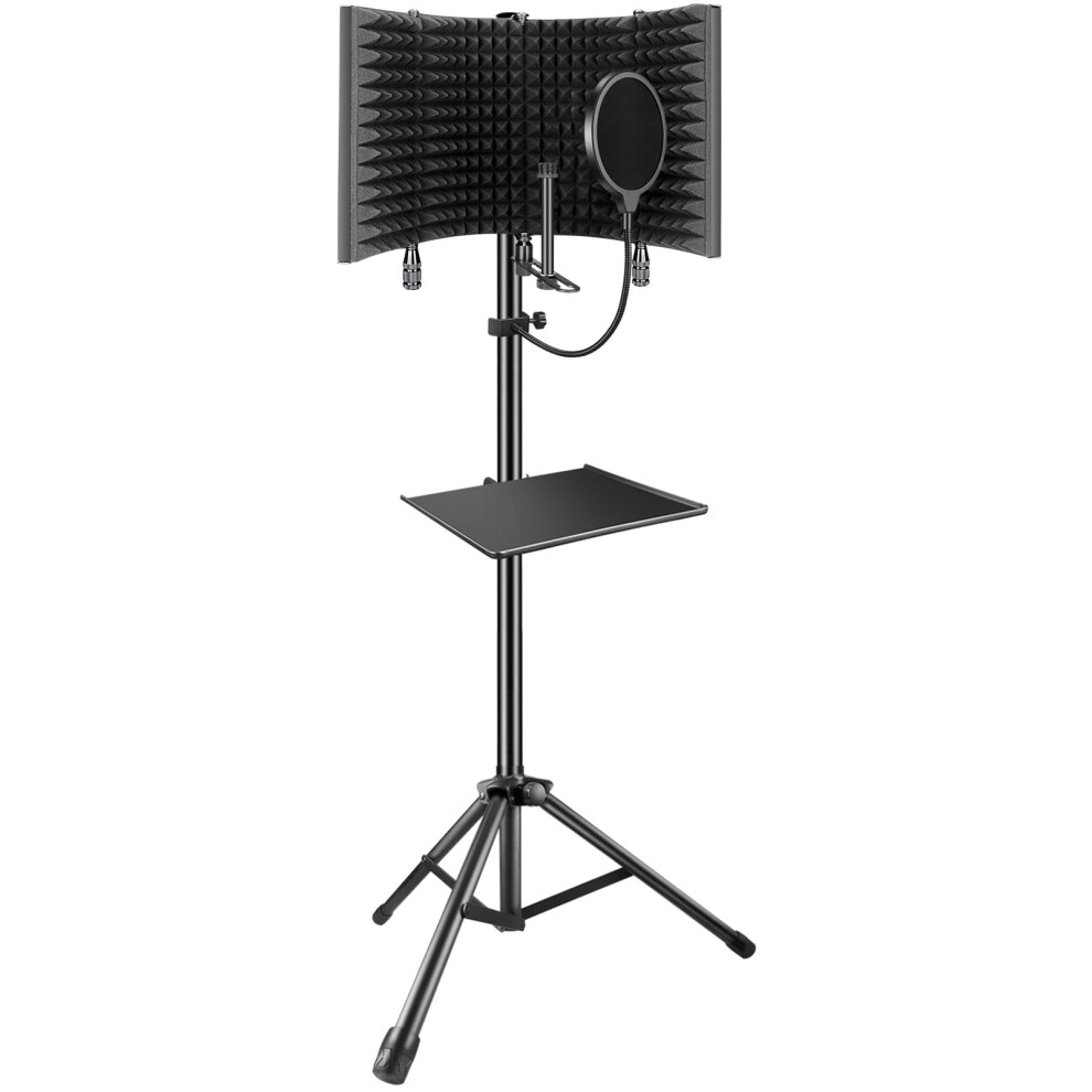 Aokeo Studio Recording Microphone Isolation Shield With Pop Filter,Tri