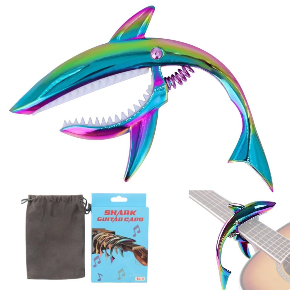 Rdunulioo Guitar Capo Zinc Alloy Guitar Capo Shark Capo For Acoustic Guitar & El