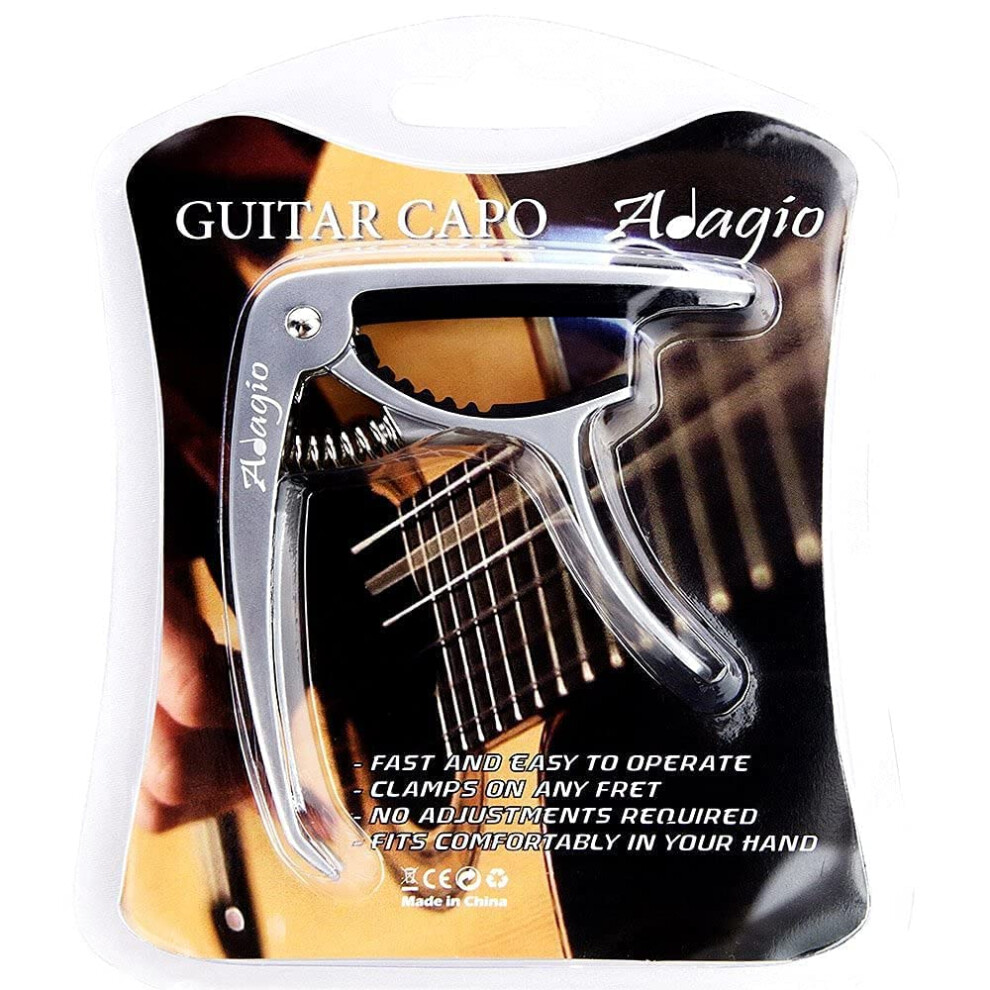 Adagio Pro Deluxe Capo Suitable For Acoustic & Electric Guitars With Q