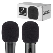 Geekria for Creators Foam Windscreen Compatible with Shure SM57-LCE, PGA81-LC Microphone Antipop Windshield, Mic Wind Cover, Sponge Foam Filter (Blac