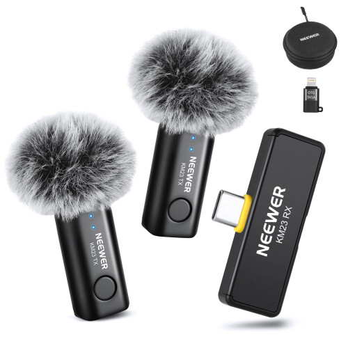 Neewer NEEWER Lavalier Wireless Microphone System, 1x USB C Receiver with OTG Adapter &