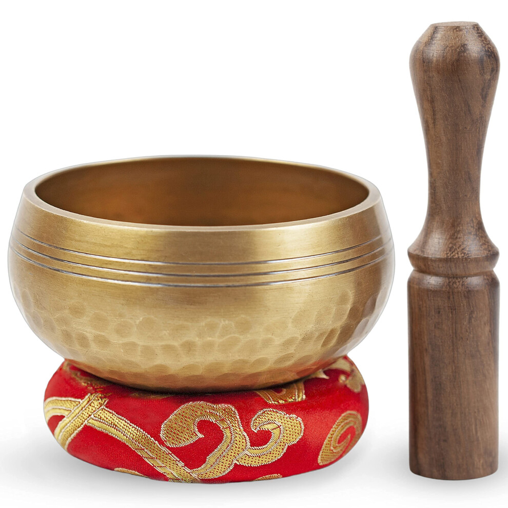 Himalayan Bazaar Tibetan Singing Bowl Set - Easy To Play For Beginners - Authentic Hand