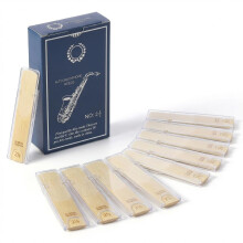 Alto Saxophone Reeds Strength 2.0, 10pcs Natural Reed Saxophone Reeds with Individual Cases, Consistent Cut Alto Saxophone Reeds 2 for Practice Perfo
