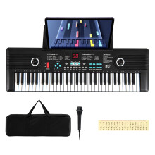 GYMAX 61 Key Keyboard Piano, Portable Digital Keyboard with Music Stan