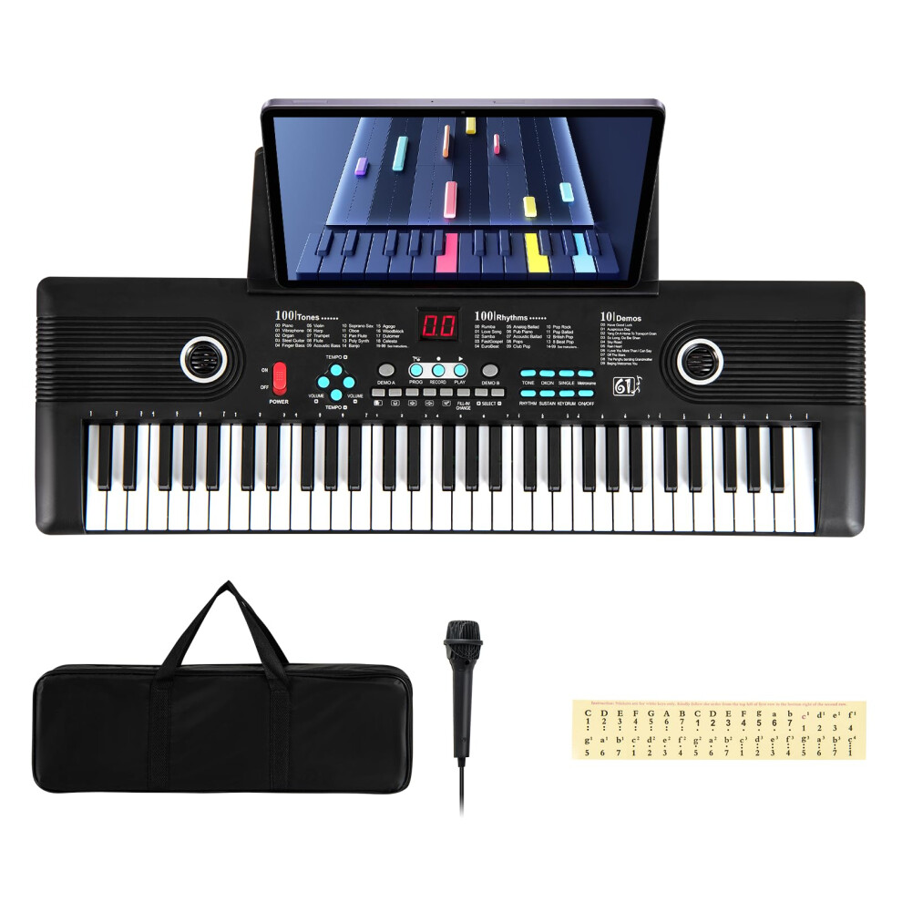 Gymax 61 Key Keyboard Piano, Portable Digital Keyboard With Music Stan