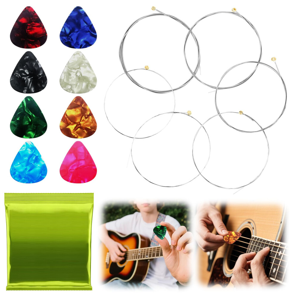 Qinghec 6 Pcs Plectrum Electric Guitar Strings Set, Regular Slinky 10