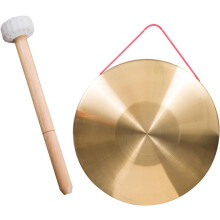 Zodazoqa 1 pcs Chinese Gong with Mallet Traditional Percussion Instrument for Orchestra Church Opera Handcrafted Cymbals with Cotton Rope Thickened A