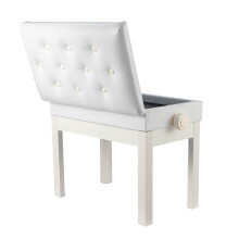 CROWNSHOP Piano Stools 56x34x48cm Height Adjustable Piano Stool Faux L