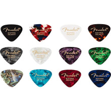 Fender 351 Celluloid Guitar Picks, Extra Heavy, 12 Pack, Assorted Colours, Class