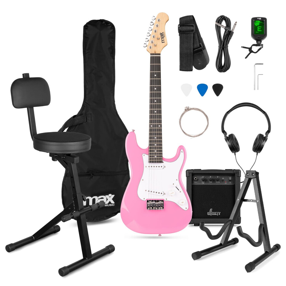 Max Gigkit 3/4 Junior Electric Guitar Package With Stool & Stand – Pin