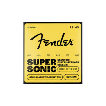 Fender Super Bullet Strings for Electric Guitar, Nickel Plated Steel, Bullet End, 3250M Gauges .011-.049, (6)