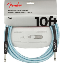 Fender Professional Series Tweed Instrument Cable, 10', Daphne Blue