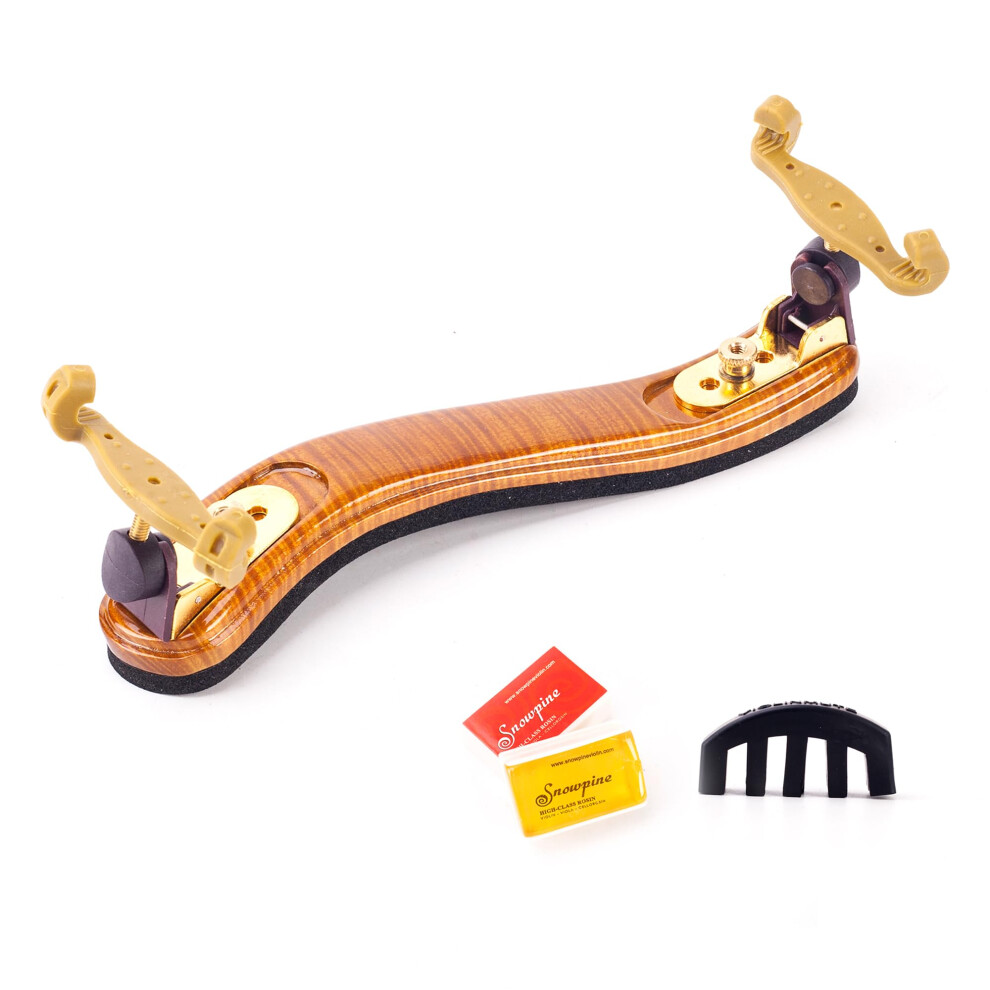Ecotown Maple Wood Violin Shoulder Rest For 3/4 & 4/4 Violins, 13”-14”