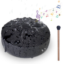 BABORUI Rain Drum for Outside Garden - Upgraded Non-Waterlogging Steel Tongue Drum Rain Chime, 3 Inches 6 Notes Mini Outdoor Instrument(Black)