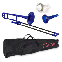 pBone PBONE1B Plastic Trombone with Mouthpiece and Carry Bag - Bb Stud