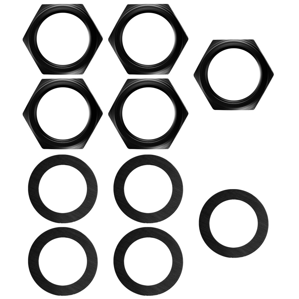Euphhonycs 5 Set Jack Socket Nut With Washer, Guitar Nuts And Washers, 3/8" Guita