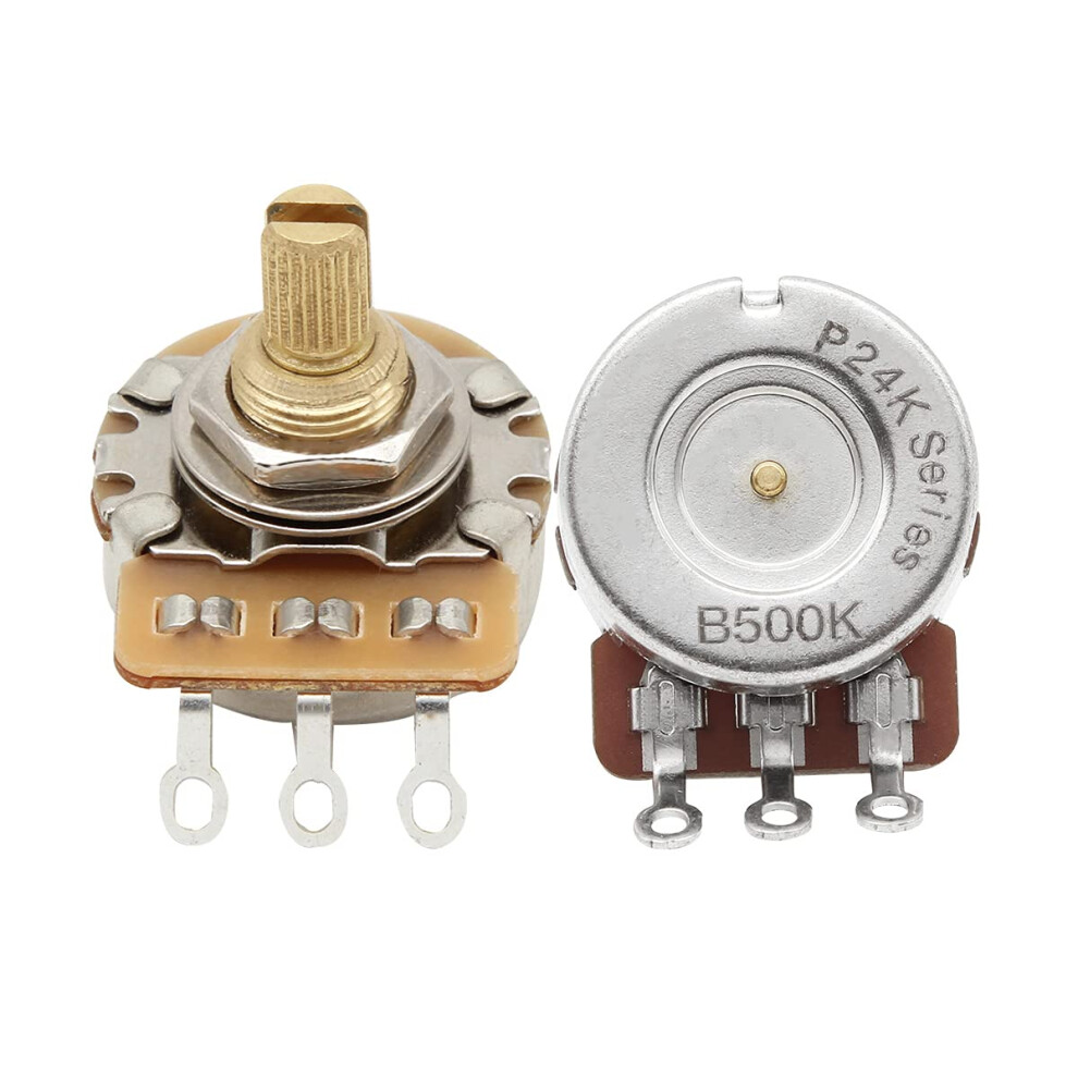 Fleor Short Brass Shaft Control Pots B500k Linear Taper Potentiometers