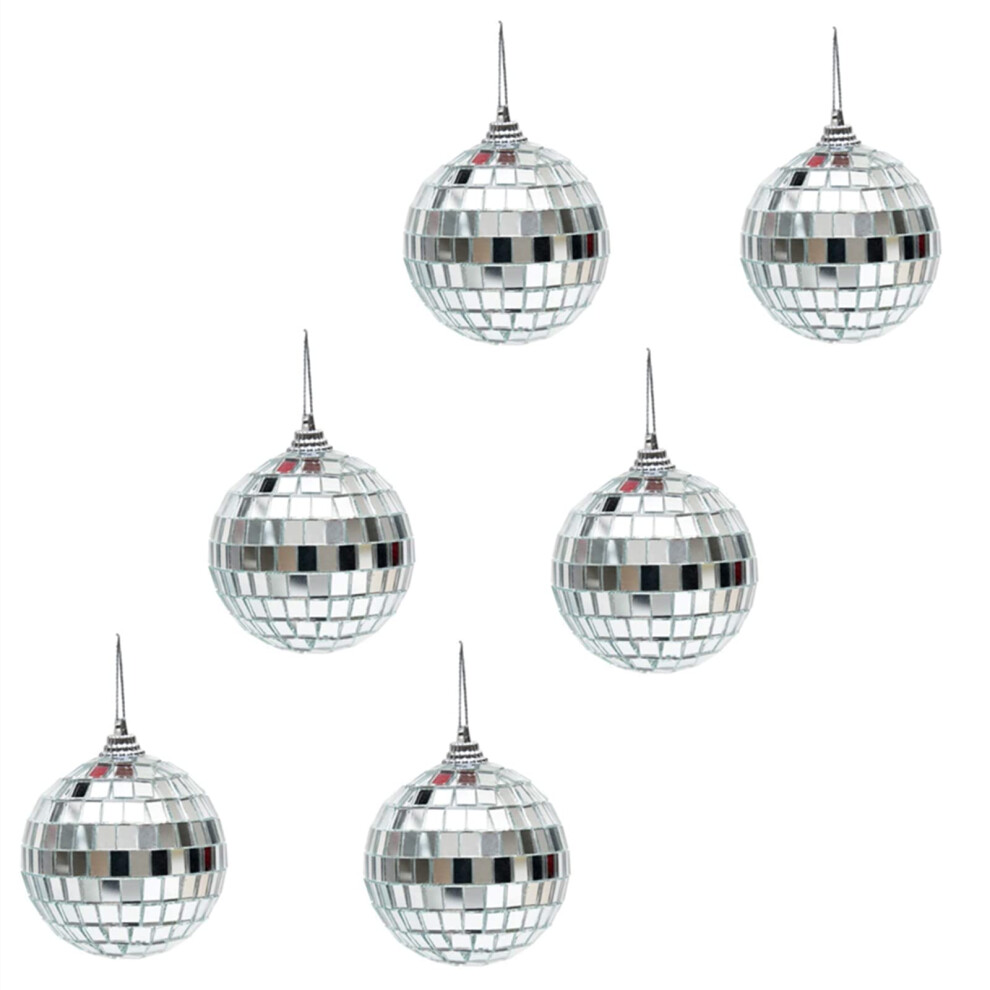 Aliangting 6Pcs Disco Ball 2Inch Silver Mini Disco Ball Mirror Ball For Disco Par