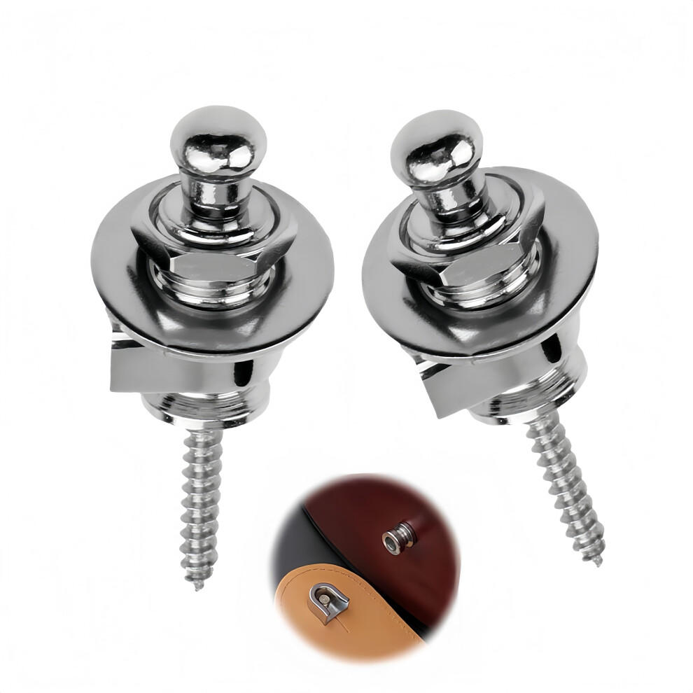 Honglinsong 2 Pcs Quick Release Straplocks Non-Slip Guitar Metal Strap Lock And Bu