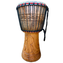 AMI 13-Inch Authentic Ghanaian Djembe Drum With Beautiful Hand Carving