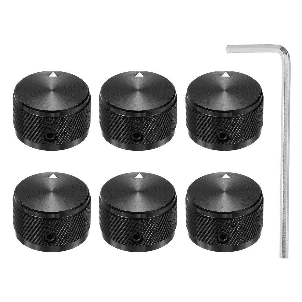 Sourcing Map 6 Pcs Aluminium Potentiometer Knobs, 1/4" (6Mm) Universal