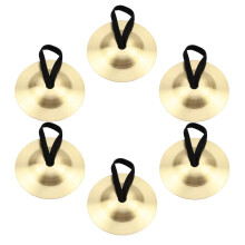 Sofecto 6 Pieces Finger Cymbals, Finger Zills for Belly Dance, Brass Hand Cymbal