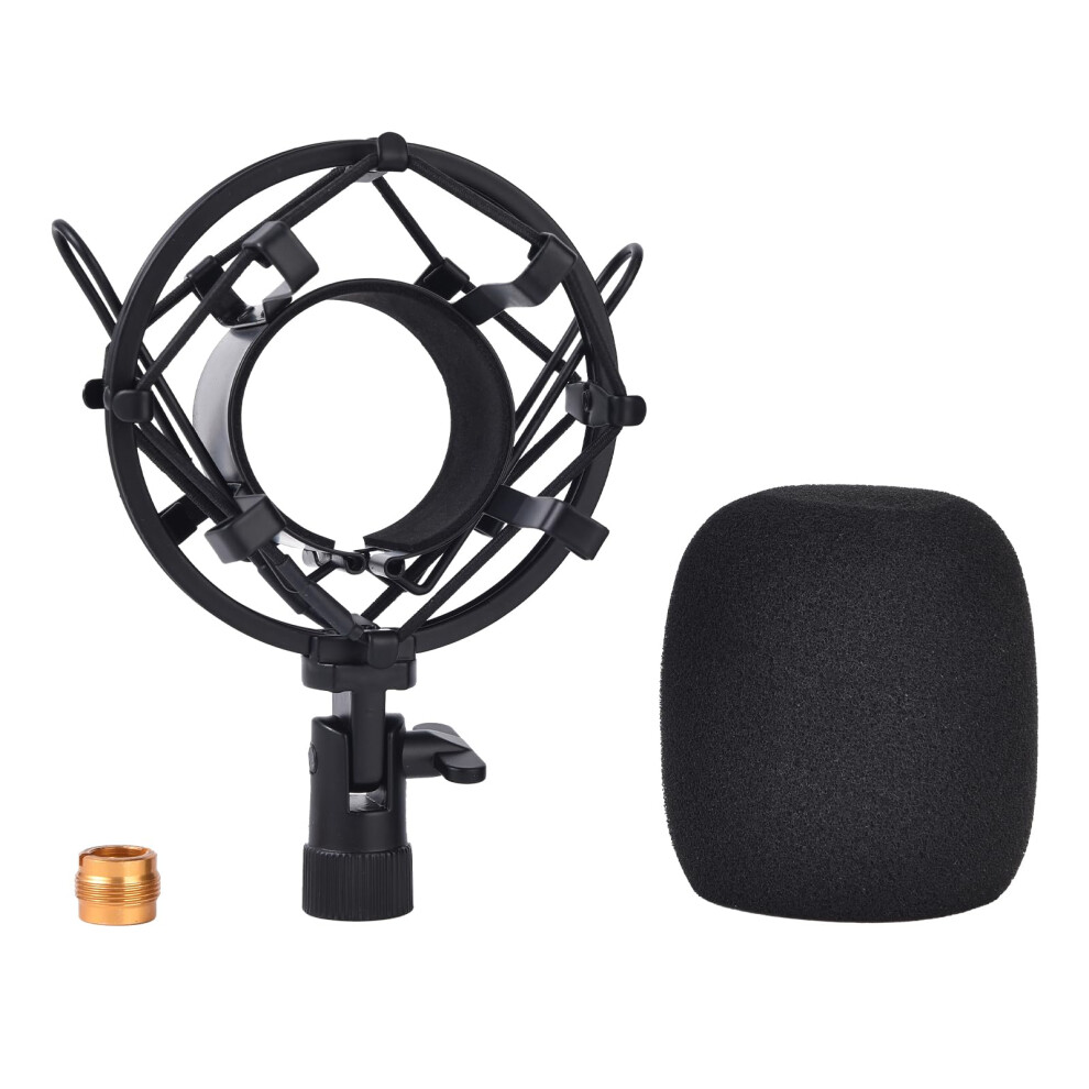 Lukvcoe Universal Microphone Shock Mount, Metal Mic Clip Holder Stand