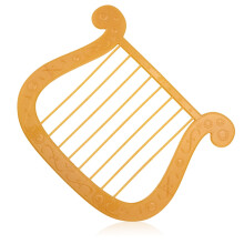 Angel Harp, Gold Plastic Harp Prop Halloween Christmas Angel Costume A