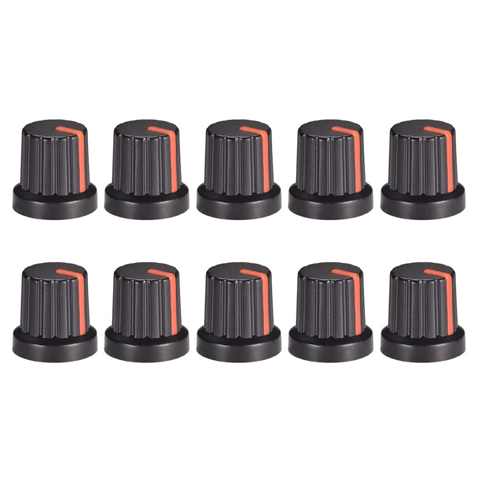 Sourcing Map 10Pcs 6Mm Shaft Hole Knob For Speaker Effect Pedal Amplif