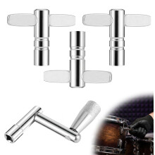 Lethra Drum Key Tool 4PCS, Adjustable Drum Wrench Tool, Universal Stainless Drum Tuner Key, for Parties and Drummers Enthusiasts, Acoustic Electronic