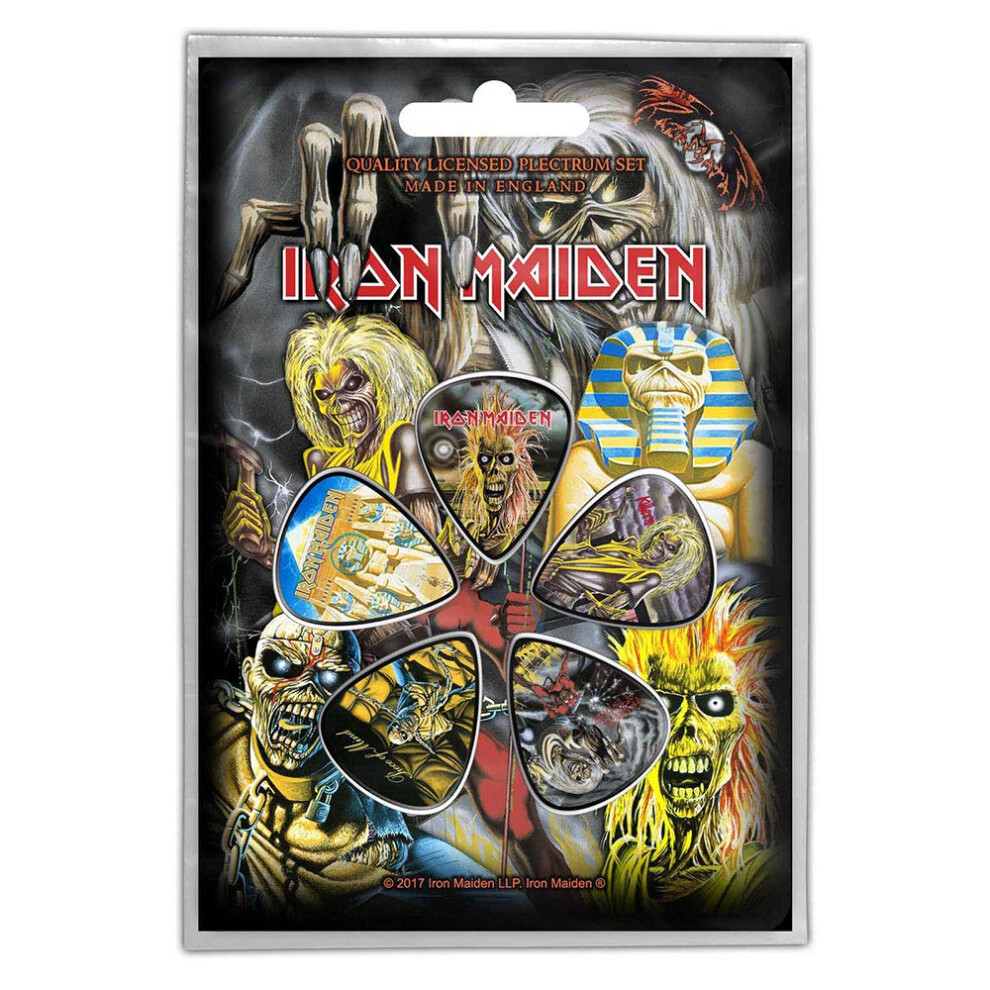 Iron Maiden Guitar Pick Plectrum Pack X 5 Early Albums Official One Si