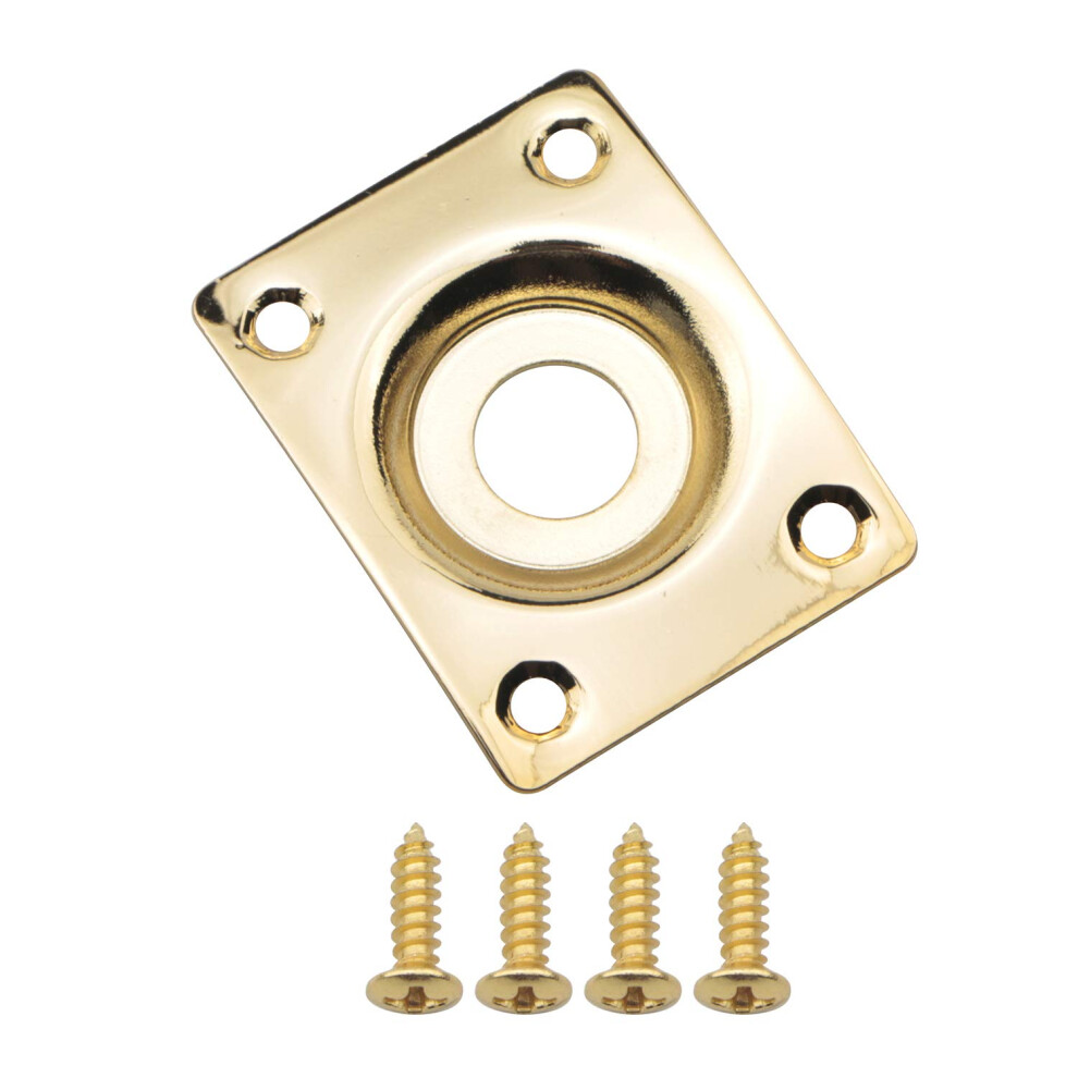 Swhmc Gold Square Guitar Bass Jack Output Plate Socket With 4 Gold Mou