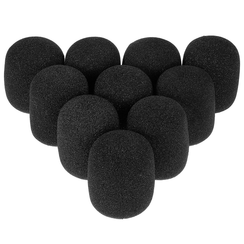 Oruola 10Pcs Microphone Foam Cover,Thick Black Foam Mic Cover, Reusabl
