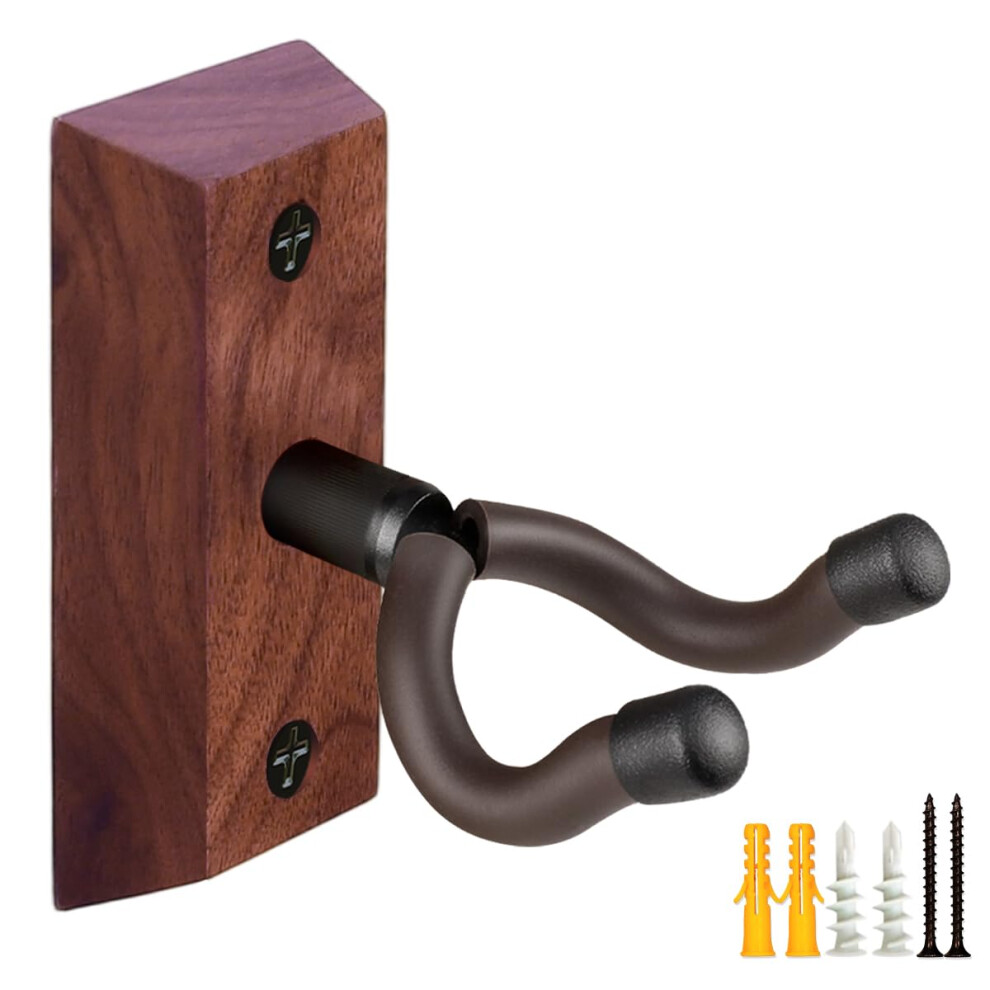 Muso Guitar Wall Mount, Black Walnut Wood Guitar Hanger, U-Shaped Guitar Wa