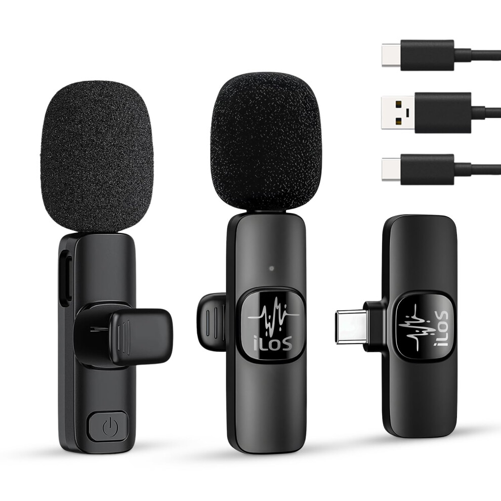 Ilos Wireless Lavalier Microphone For Android Clip-On Mic, Noise Reduc