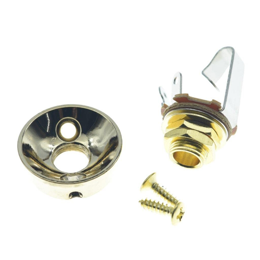 Kaish Gold Brass Metric Electric Guitar Jackplate Electrosocket Jack P