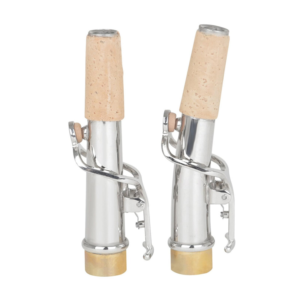 Urteryser 2 Pcs Brass Sax Necks Replacement Soprano Saxophone Straight Neck And