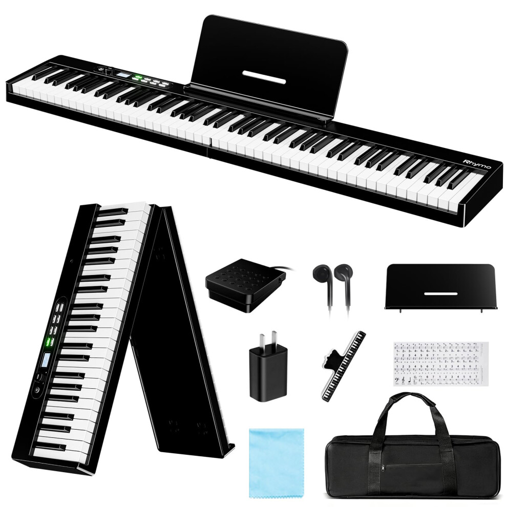 Rhymo 88 Key Semi-Weighted Piano Keyboard, Full Size Folding Digital P
