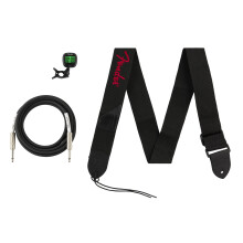 Fender All-in-One Accessories Bundle, Includes Tuner, Cable and Strap, for Elect