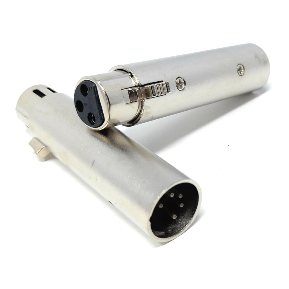 Drut 2Pcs. 5-Pin Xlr Male To 3-Pin Xlr Female Dmx Converter Adapter –