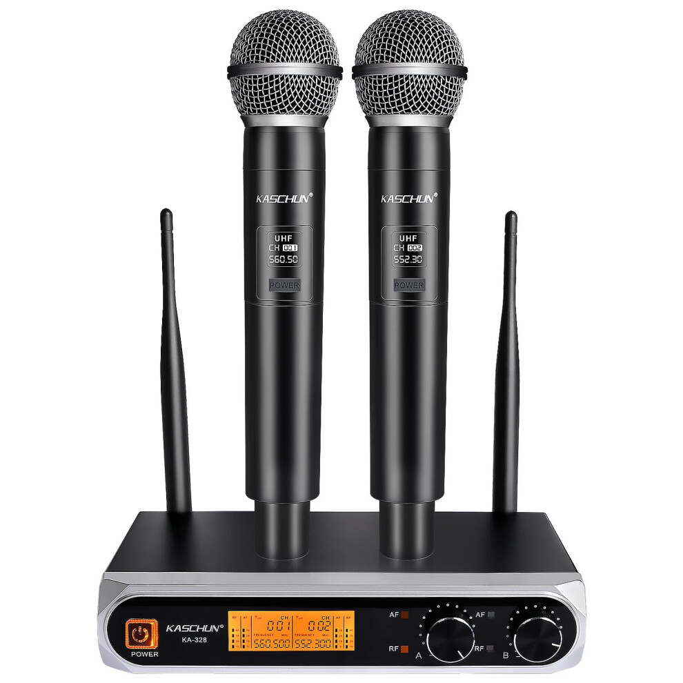 Kaschun Wireless Microphone For Singing, Dual Uhf Handheld Karaoke Mics For De