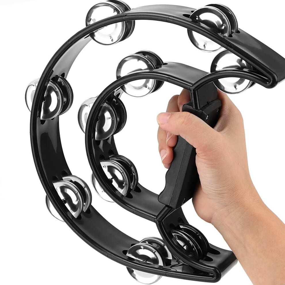 Semazz Tambourine,Half Moon Tambourine Double Row Musical Tamborines Instrume